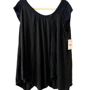 Free People Black Flowing Blouse